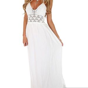 White Maxi Bohemian Dress